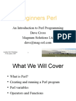 Beginners Perl: An Introduction To Perl Programming Dave Cross Magnum Solutions LTD