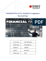 BAFI3182-FINANCIAL MARKETS Assignment 3 Research Paper