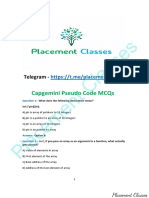 Capgemini Pseudo Code MCQS: Telegram