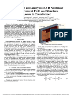 Calculation and Analysis of 3-D Nonlinear Eddy Current Field and Structure Losses in Transformer