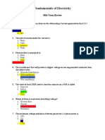 Fundamentals of Electricity: Mid Term Review