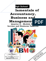 Abm Fabm2 Module 8 Lesson 1 Income and Business Taxation