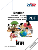 English: Quarter 2 - Module 4 Argumentative Text: Modal Verbs and Modal Adverbs