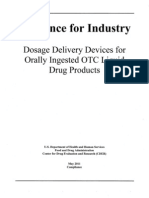 Guidance For Industry: Dosage Delivery Devices For Orally Ingested Ote Liquid