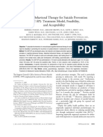 Cognitive-Behavioral Therapy For Suicide Prevention (CBT-SP) : Treatment Model, Feasibility, and Acceptability