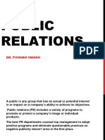 Public Relations: Dr. Poonam Madan