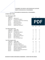 Mechanical Engineering Course Structure