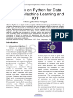 A Review On Python For Data Science Machine Learning and IOT