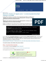 How To Fix Windows XP Registry Error - C - Windows - System32 - Config - Missing or Corrupted