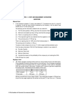 Paper - 3: Cost and Management Accounting Questions Material Cost