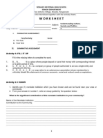 Worksheet: Name: Subject: Grade/Section: Subj. Teacher: Week