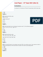 TCS NQT Solved Paper - 12 Sept 2021 (Slot 2) : TCS Ninja Numerical Ability Questions