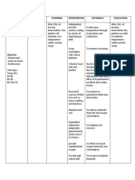 Assessment Nursing Diagnosis Planning Intervention Rationale Evaluation