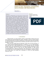 The Effect of Application of Nurse Therapeutic Communication On Cooperative Behavior of Patients With Mental Disorders