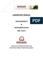 Laboratory Manual: Measurements & Instrumentation (ME-318-F)