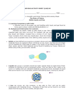 Learning Activity Sheet (Las) #2: Solids Are Best Defined As Occupying A Constant Volume and Retaining Their Shape When