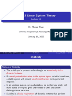 EE-603 Linear System Theory: Dr. Sheraz Khan