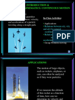 Introduction & Rectilinear Kinematics: Continuous Motion: Today's Objectives