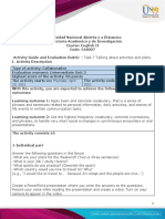 Activity Guide and Evaluation Rubric - Unit 3 - Task 7 - Talking About Activities and Plans