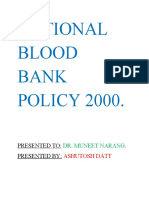 National Blood Bank Policy 2000