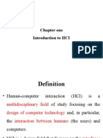 Chapter One Introduction To HCI