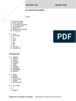 File Test 9 A Answer Key: Grammar, Vocabulary, and Pronunciation