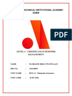 BUS 1.3 - Financial Awareness - Level 4 Assignment