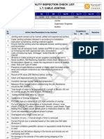 Checklist For LT Cabel Jointing