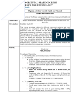 Module No. 1 Physical Activities Towards Health and Fitness 2 Lesson No. 1-5 Fitness Assessment Test Learning Outcomes Time Frame