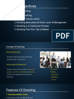 Learning Objectives: Concept of Directing Features of Directing