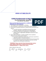 Fundamentals of Algorithms - CS502 Spring 2005 Final Term Paper