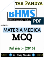 Materia Medica - MCQ - 3rd - BHMS - (2015)