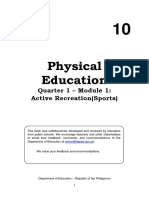 Physical Education: Quarter 1 - Module 1: Active Recreation (Sports)