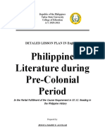 Philippine Literature During Pre-Colonial Period Lesson Plan