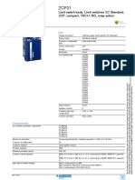 Product Data Sheet: Limit Switch Body, Limit Switches XC Standard, ZCP, Compact, 1NC+1 NO, Snap Action