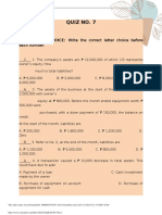 Quiz No. 7: A. MULTIPLE CHOICE: Write The Correct Letter Choice Before