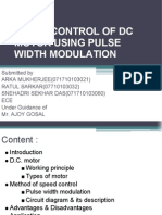 Speed Control of DC Motor Using Pulse Width Modulation