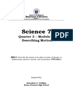 Science 7: Quarter 3 - Module 1: Describing Motion