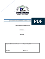 Finance Procedures Manual