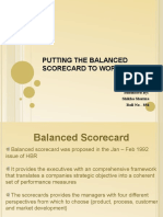 Putting Balance Scorecard To Work