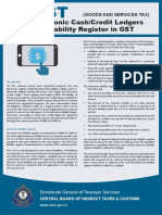 Electronic Cash/Credit Ledgers and Liability Register in GST