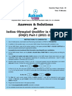 IOQC (Part-I) 2022-23 - (Answers & Solutions)