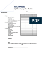 Movable Tower Light-Monthly Inspection Checklist: Acceptable Not Acceptable N/A