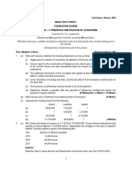 Test Series: March, 2022 Mock Test Paper 1 Foundation Course Paper - 1: Principles and Practice of Accounting