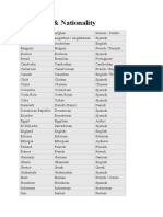 Countries and Nationalities