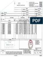 Inspection Certificate: Specification