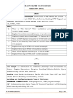 Web & Internet Technologies Question Bank: Dr. P. Chitralingappa Page 1 of 6