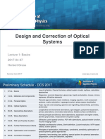 Design and Correction of Optical Systems: Lecture 1: Basics 2017-04-07 Herbert Gross