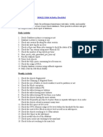 ORACLE DBA Activity Checklist