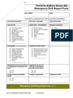 Toyota Nueva Ecija Inc. Emergency Drill Report Form